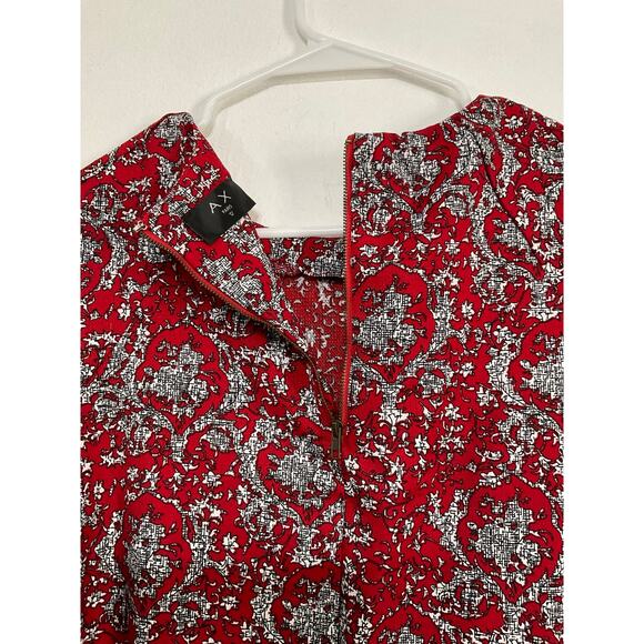 AX Paris Red Shift Mini Dress Size 12 Large Short Sleeve Allover Print - Picture 4 of 6